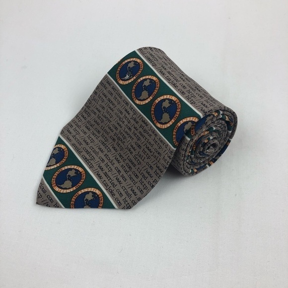 Vicky Davis The Net Mens Tie Gray - Picture 2 of 7